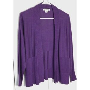 Liz Claiborne Womens Petite Cardigan Purple Size PL
